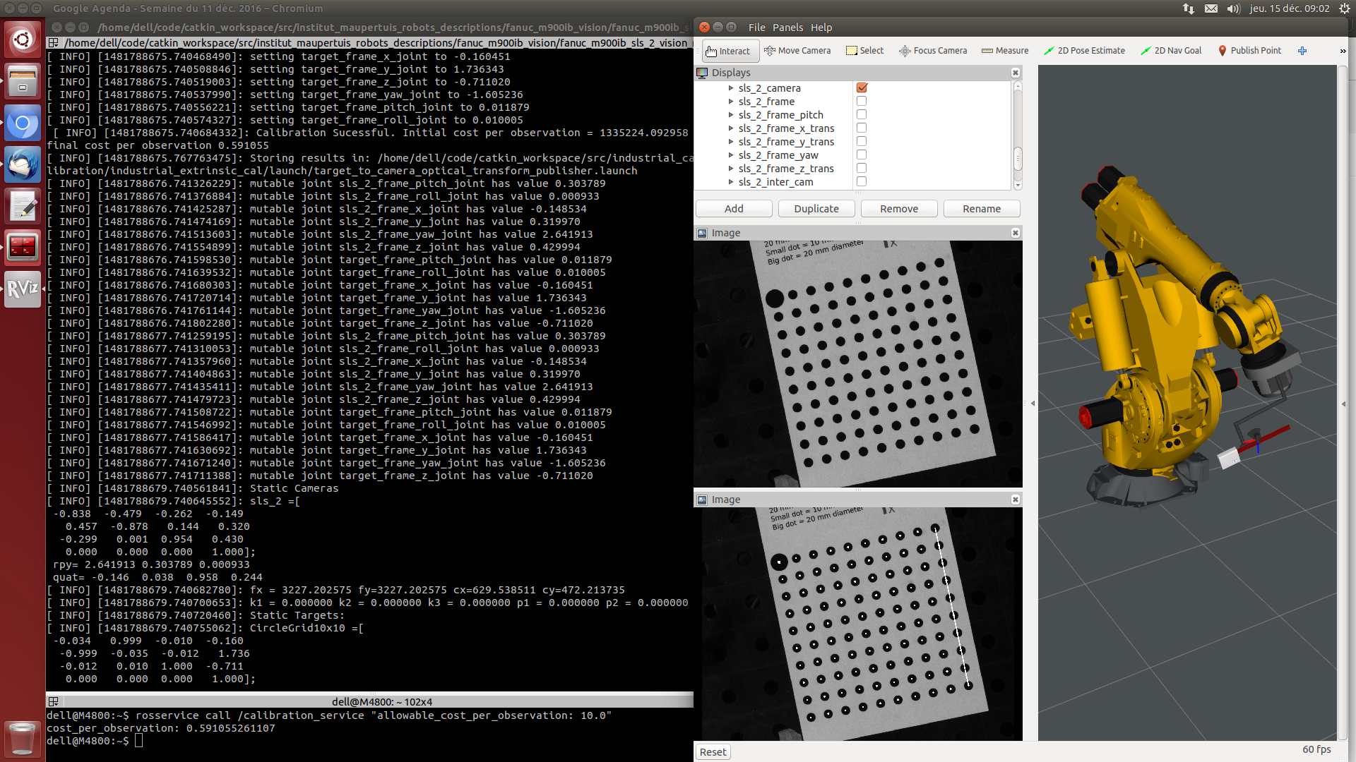 Extrinsic calibration on the Linux computer