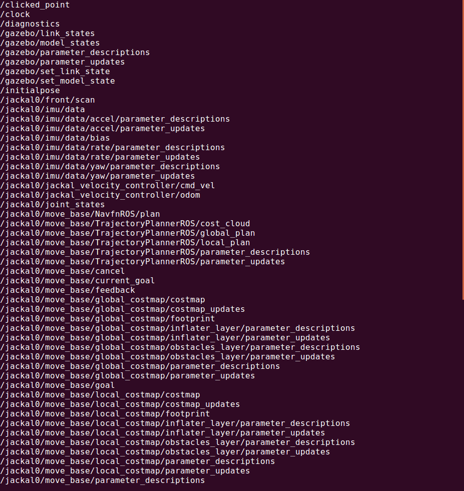 rostopic list