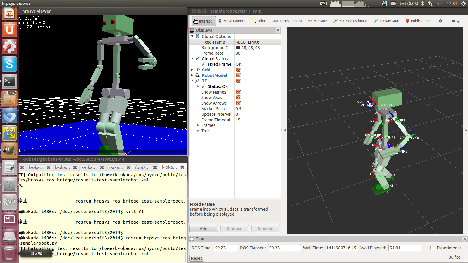 sample robot in hrpsys and rviz