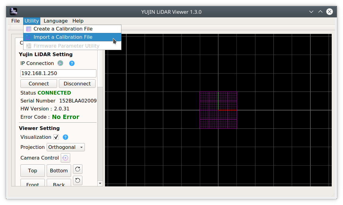 Import calibration file