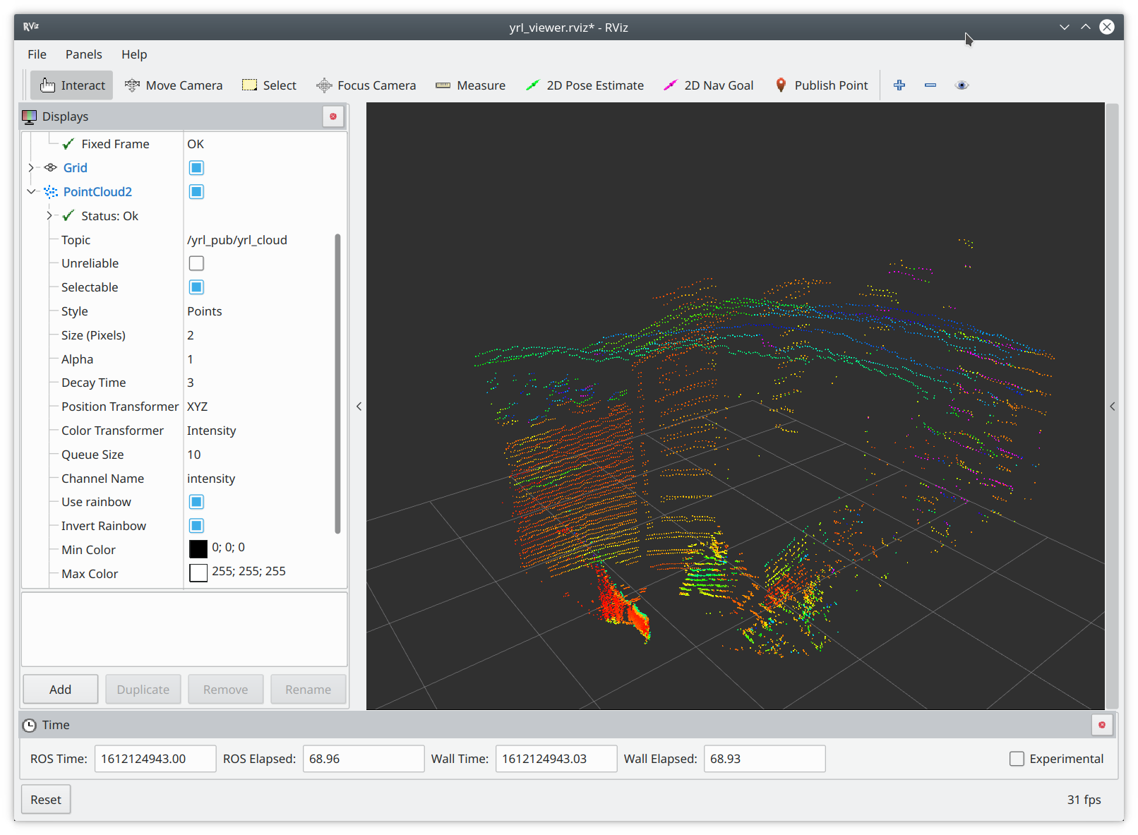 PointCloud2 display configuration